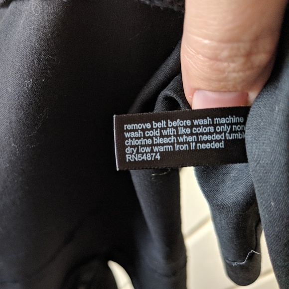 Stretch Black Shirt Dress W/Belt & Pockets 2 - Picture 5 of 8